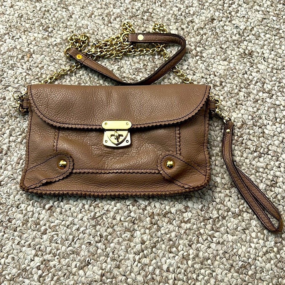 Steven madden mini leather purse with gold chain